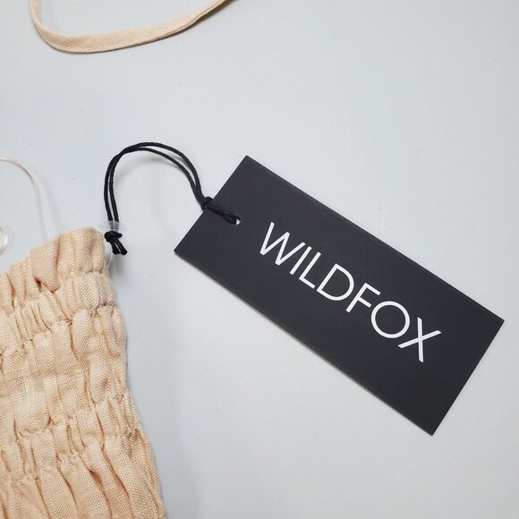 Wildfox Louisa Smocked Top Women Size XL NWT Square Neckline Straps Shoulder Tie - Picture 3 of 12